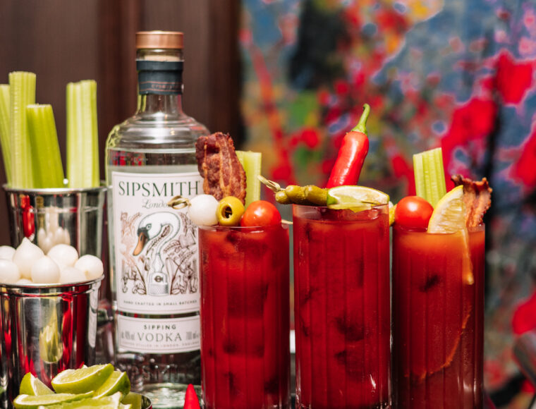 A Bloody Mary cocktail trolley at One Aldwych - part of the hotel's Sunday brunch